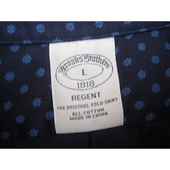 Men Brooks Brothers Regent Polka Dot Print Polo Long Sleeve Shirt Sz L (MT732) - Picture 2 of 9